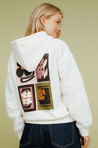 Sweat &agrave; capuche imprim&eacute; devant / dos