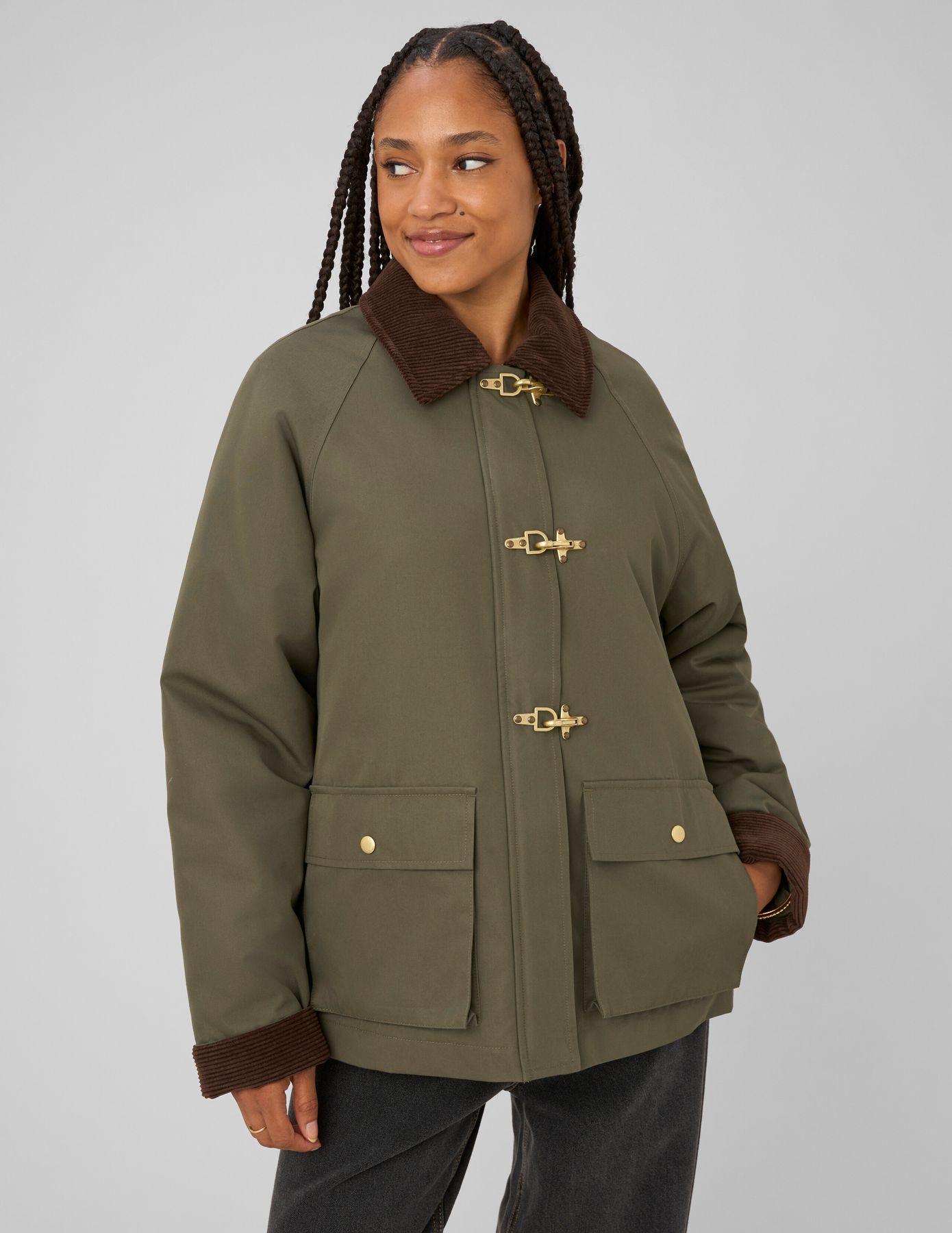 Veste avec col velours cotel&eacute;