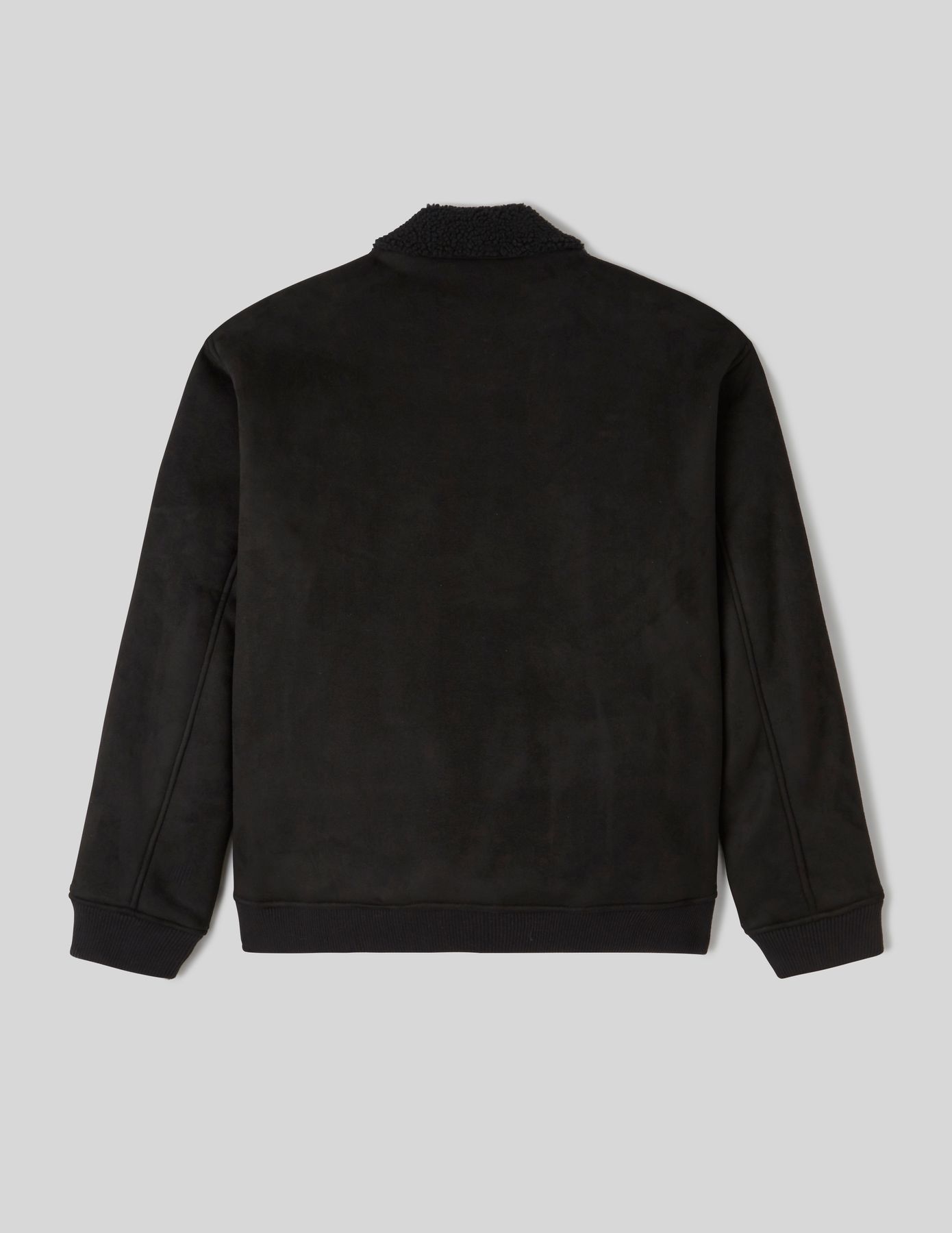 Blouson suedine zippé col sherpa