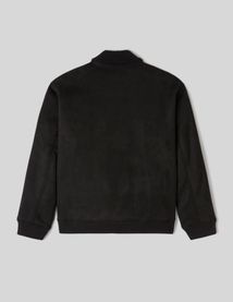 Blouson suedine zippé col sherpa