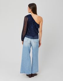 Blouse asym&eacute;trique paillet&eacute;e