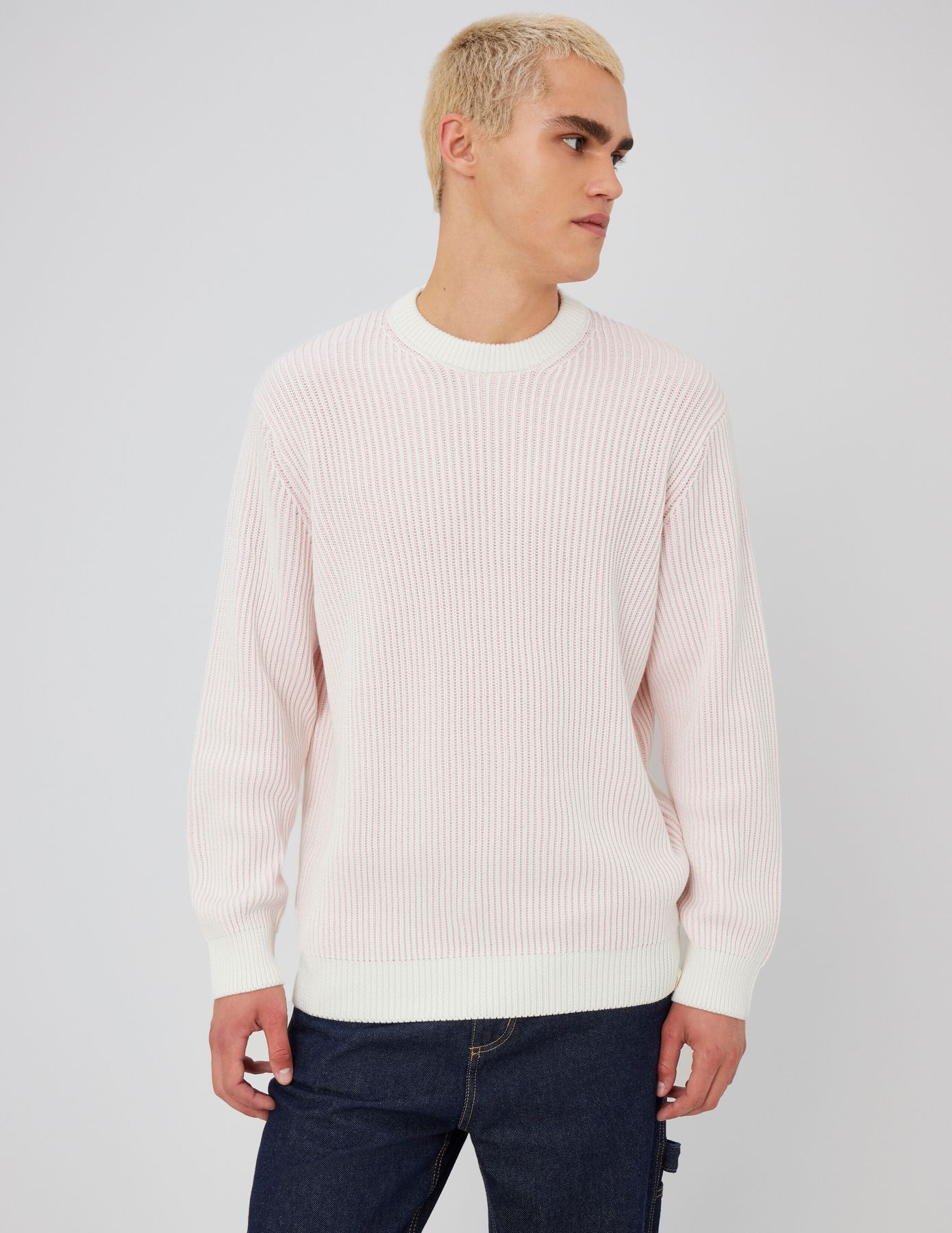 Pull côtelé bicolore
