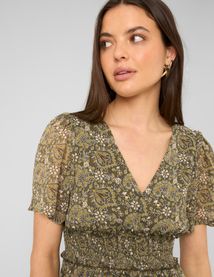 Robe courte imprim&eacute;e