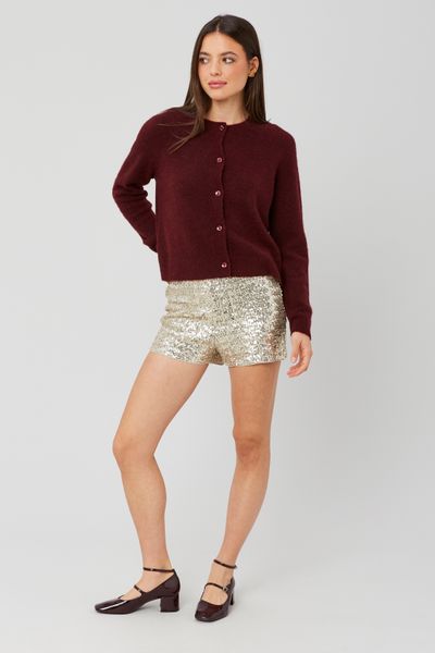 Short &agrave; sequins dor&eacute;s