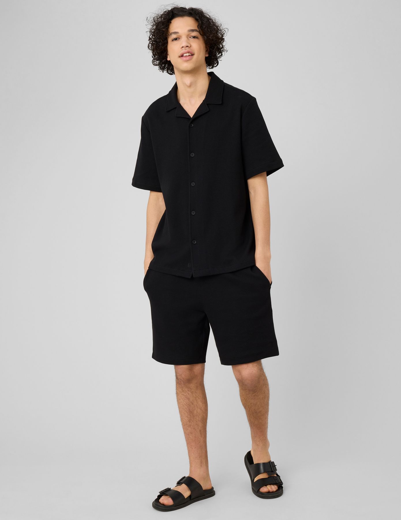 Chemise waffle manches courtes
