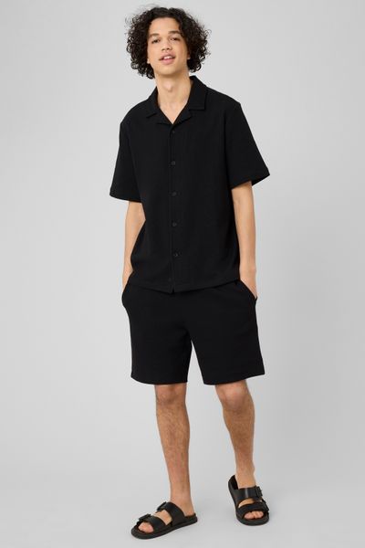 Chemise waffle manches courtes