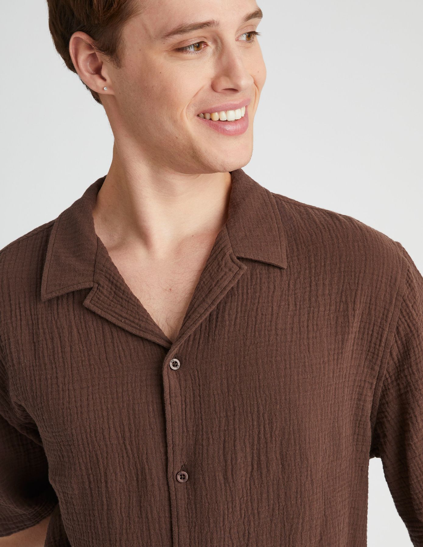 Chemise manches courtes gaze de coton