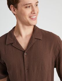 Chemise manches courtes gaze de coton