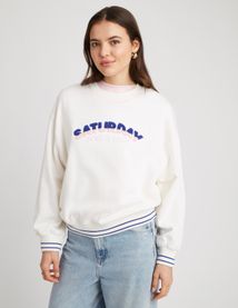 Sweat broderie bouclette