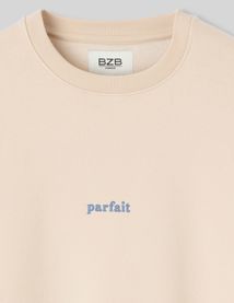 Sweat col rond broderie poitrine