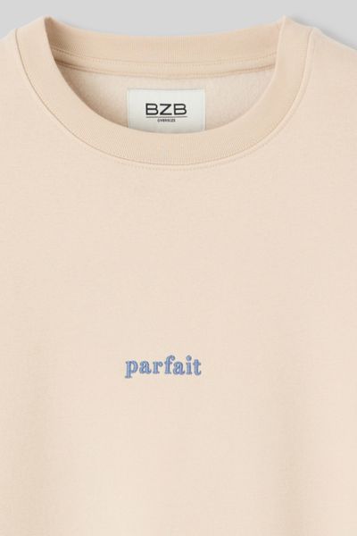 Sweat col rond broderie poitrine