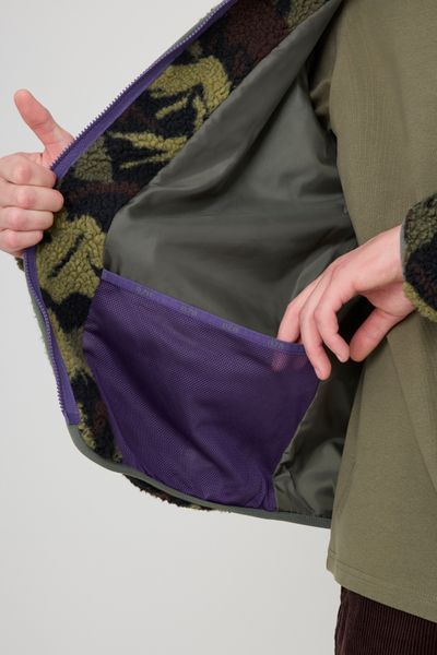 Blouson zippé imprimé sherpa