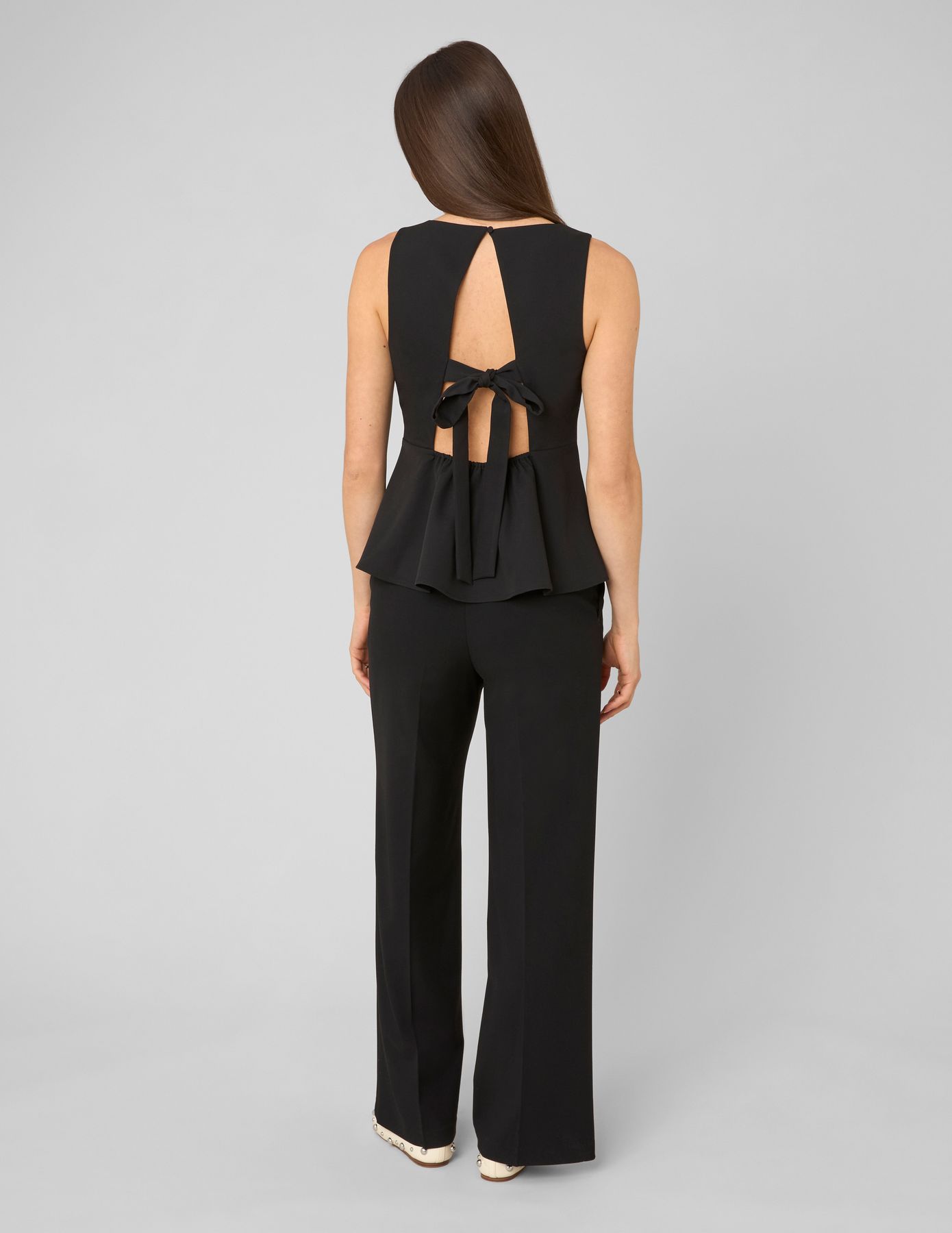 Pantalon droit &agrave; ceinture