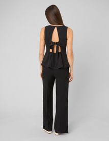 Pantalon droit &agrave; ceinture