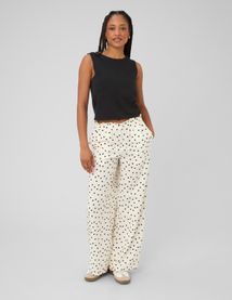 Pantalon fluide &agrave; pois