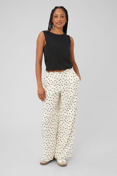 Pantalon fluide &agrave; pois