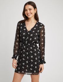 Robe en voile imprimée polyester recyclé