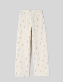 Pantalon wide leg brodé
