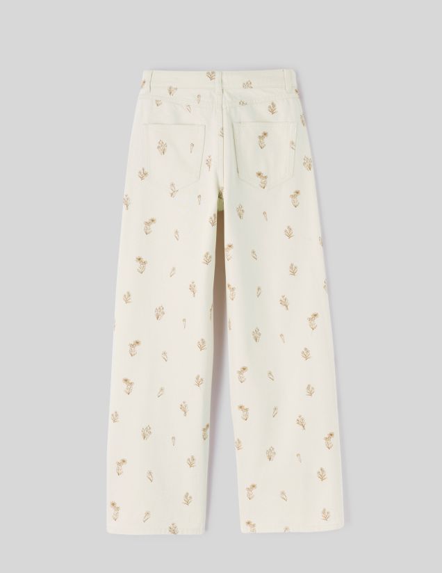Pantalon wide leg brodé
