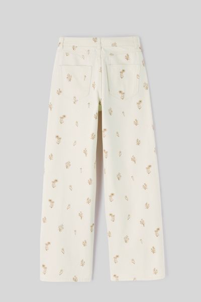 Pantalon wide leg brodé