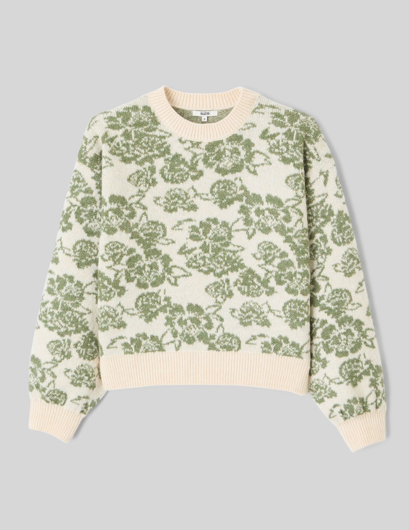 Pull col rond jacquard
