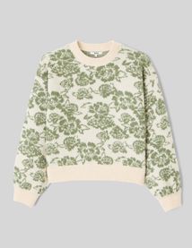 Pull col rond jacquard