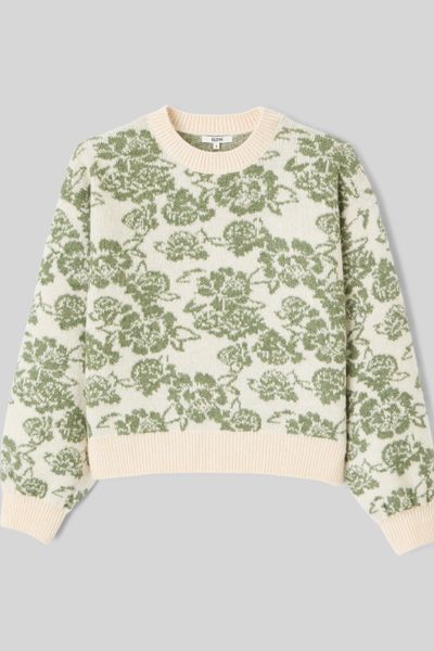 Pull col rond jacquard