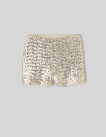 Short à sequins dorés