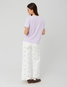 Pantalon en velours brodé