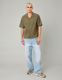 Chemise manches courtes brodée