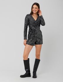 Combinaison short paillettes
