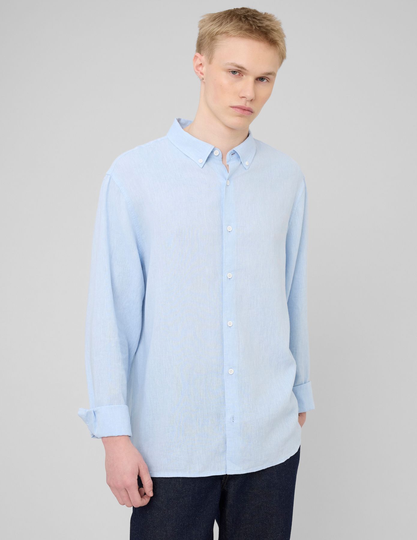 Chemise manches longues viscose lin