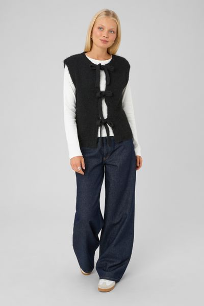Gilet sans manches &agrave; nouer