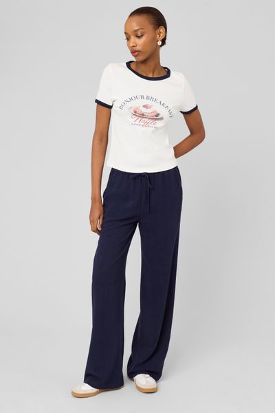 T-shirt imprim&eacute; &agrave; bords contrast&eacute;s