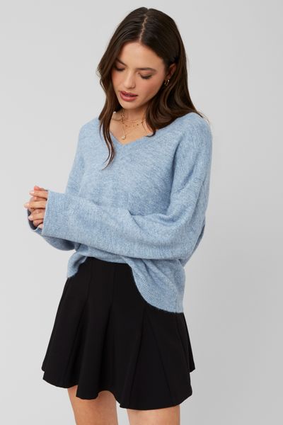 Pull col V pailleté