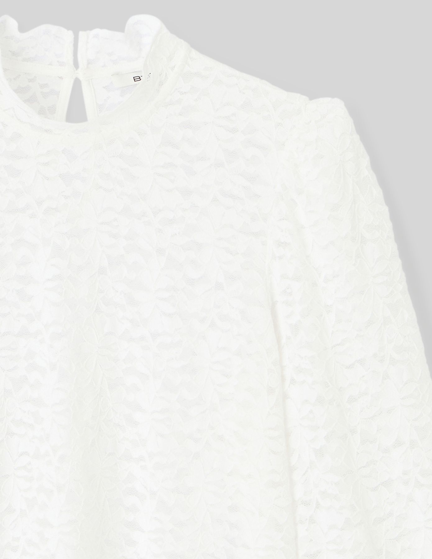 T-shirt col montant dentelle