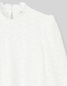 T-shirt col montant dentelle