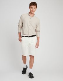 Chemise texturée unie droite
