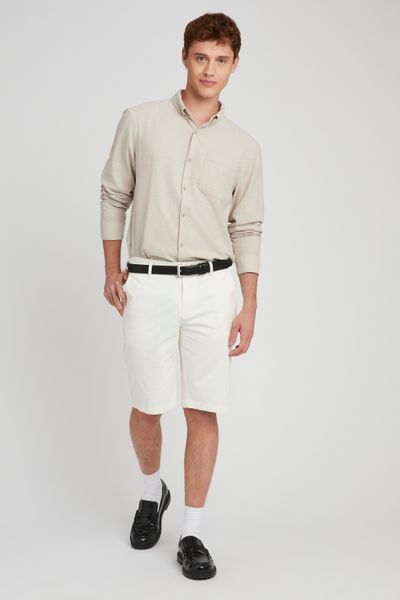 Chemise texturée unie droite