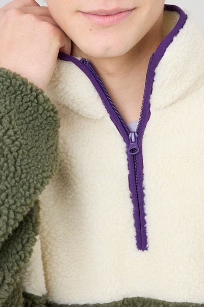 Sweat en sherpa colorblock