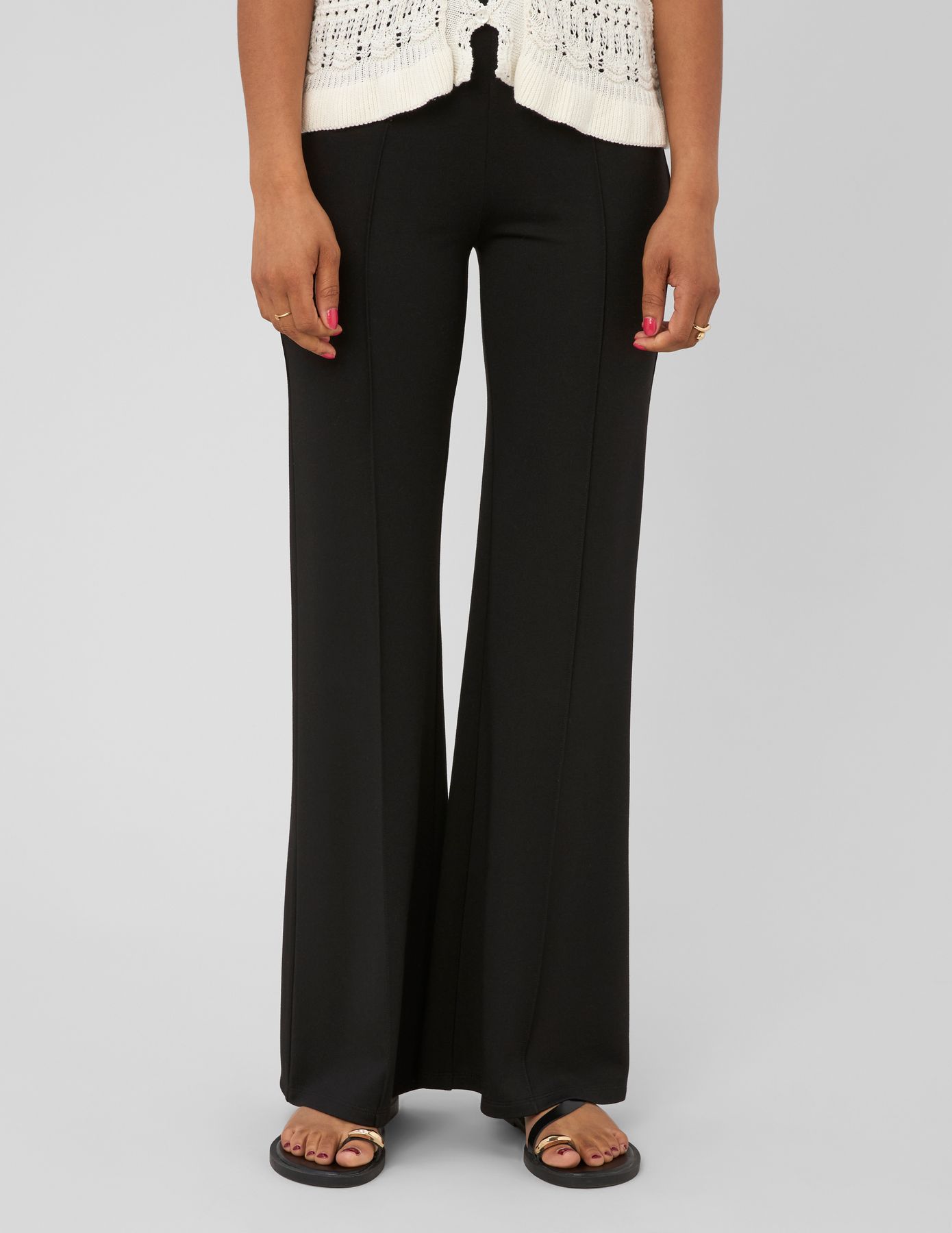 Pantalon flare en maille