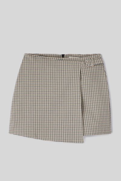 Jupe short carreaux en polyester recycl&eacute;