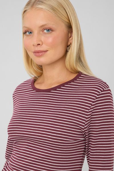 T-shirt ray&eacute; manches longues