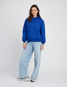 Sweat col capuche uni