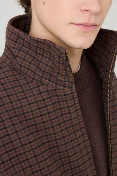 Blouson zipp&eacute; &agrave; carreaux