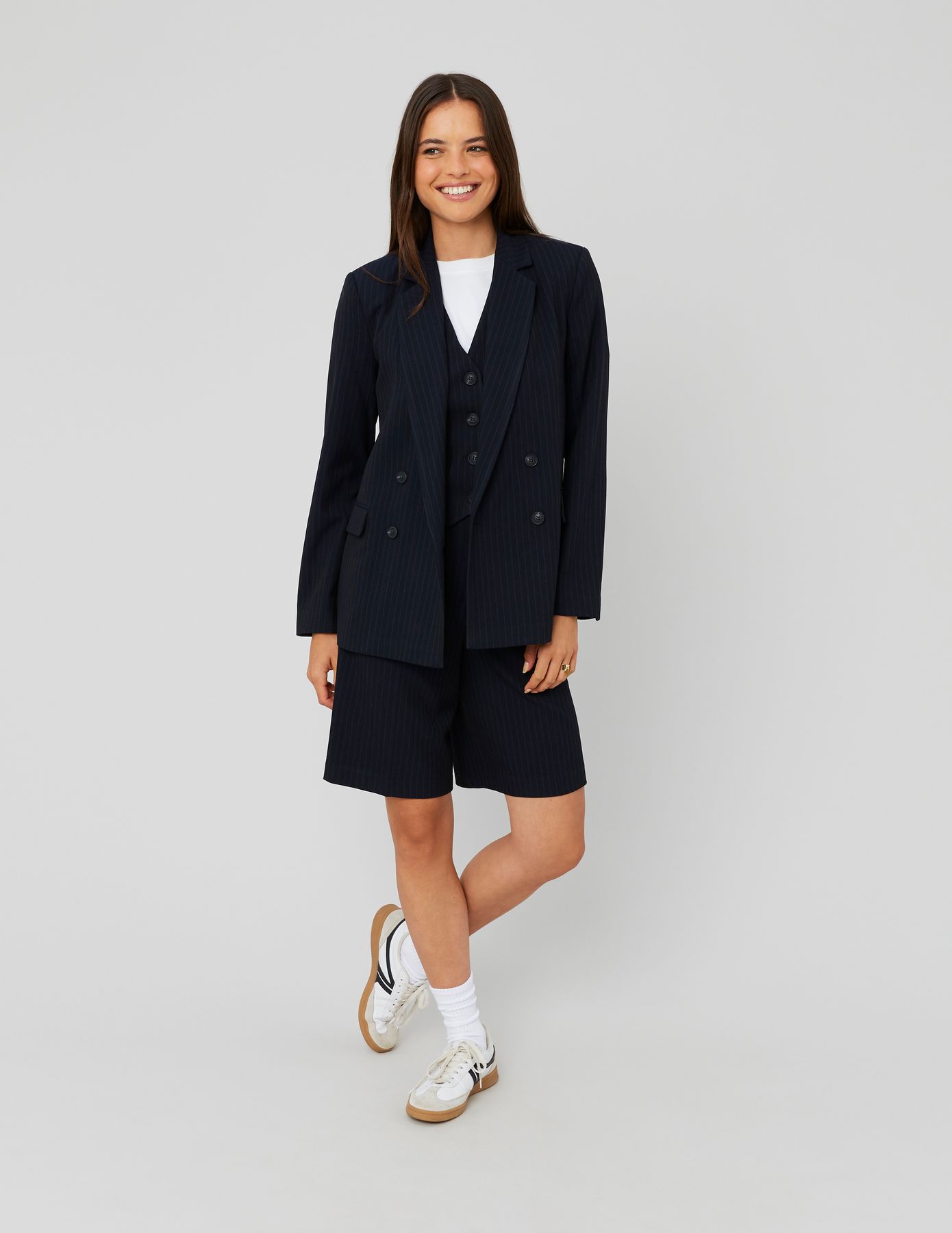 Veste blazer rayée polyester recyclé
