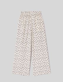 Pantalon fluide &agrave; pois