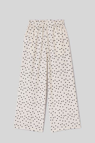 Pantalon fluide &agrave; pois