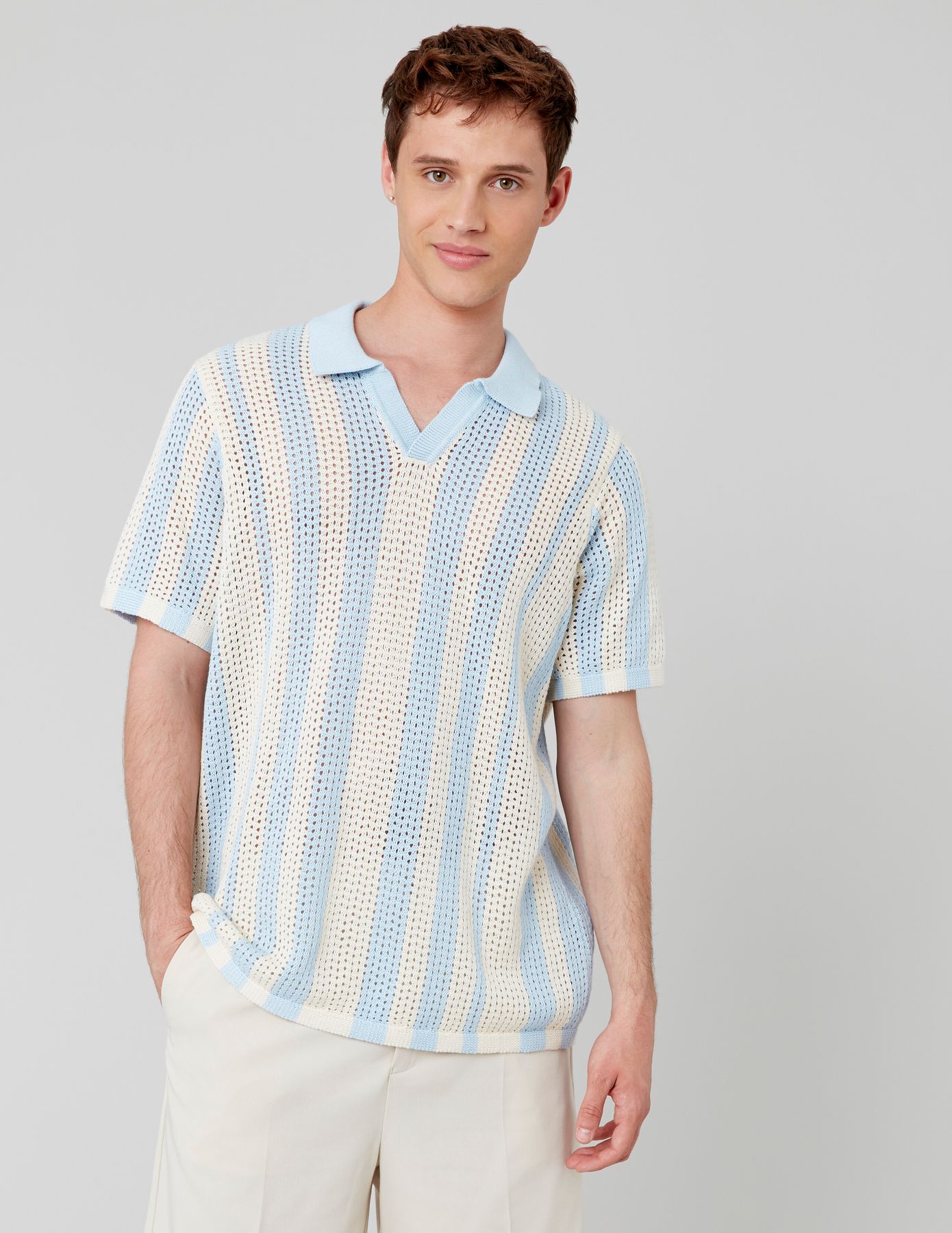 Polo matière fantaisie