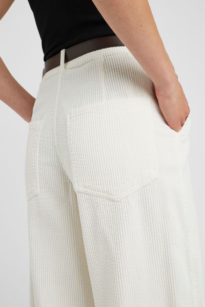 Pantalon velours wide leg &agrave; pinces